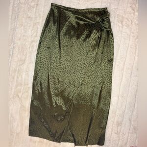SHEIN Olive Green Leopard Print Skirt